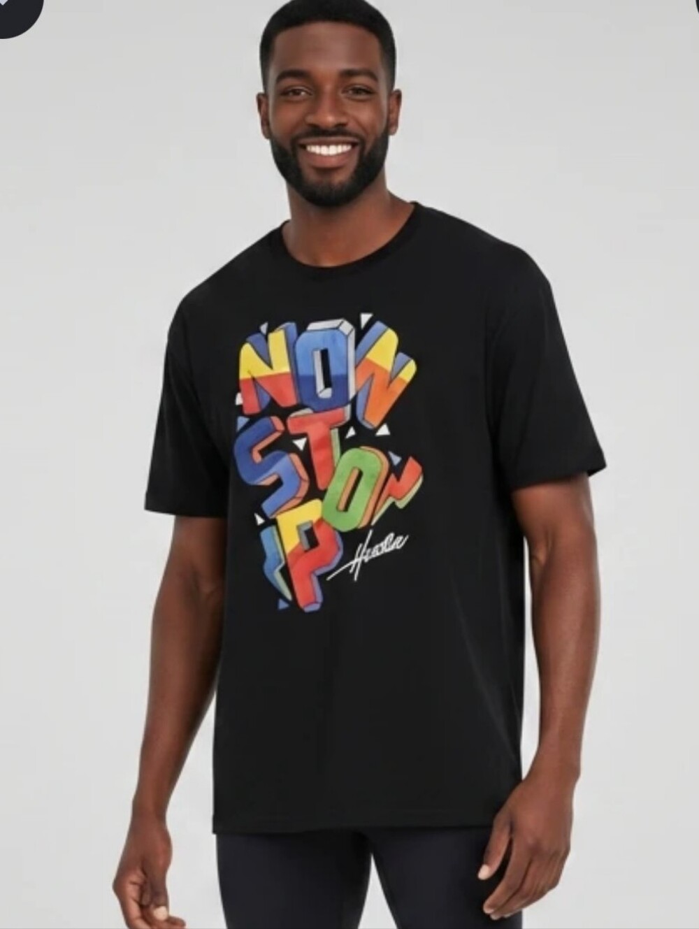 HIP HOP AHP Tee Shirt Says NONSTOP Colored Letters 4X Black Background